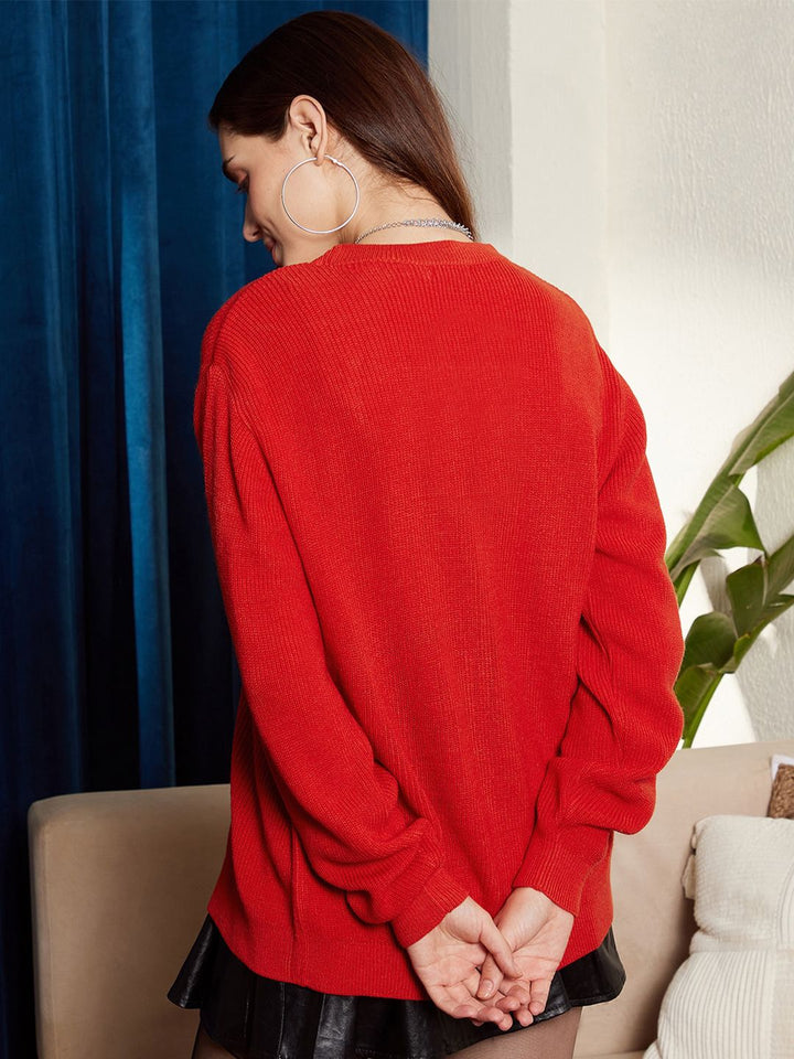 Berrylush Ribbed Acrylic Cardigan Sweater