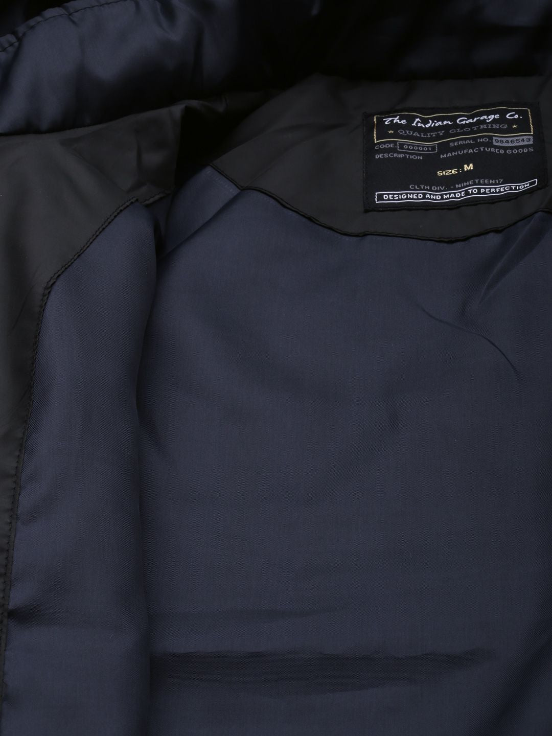 The Indian Garage Co Men Slim Fit Zip-Front Puffer Jacket with Detachable Hood
