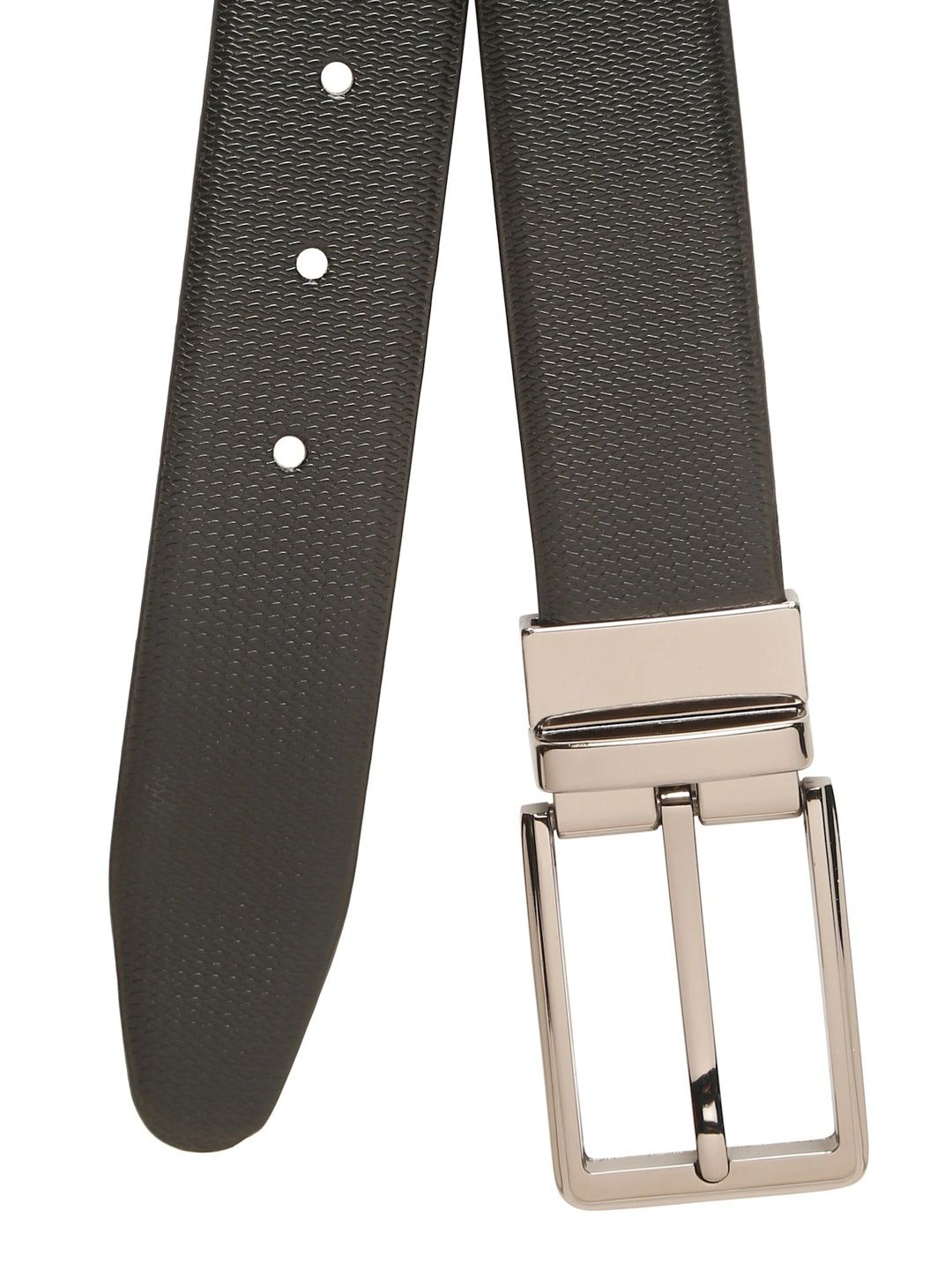 Teakwood Leathers Men Textured Leather Reversible Formal Belt
