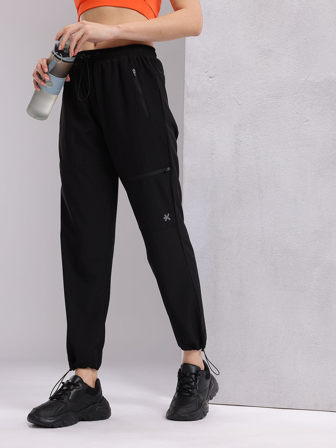 HRX by Hrithik Roshan Women Mid-Rise Regular Fit Running  Joggers with Toggle Hem