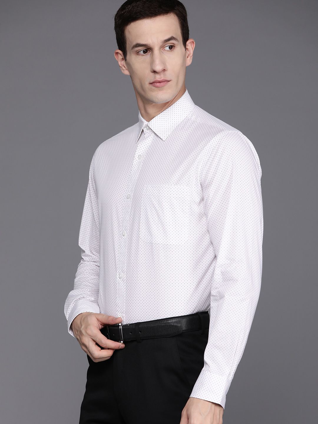 Raymond Men Pure Cotton Micro Ditsy Slim Fit Formal Shirt