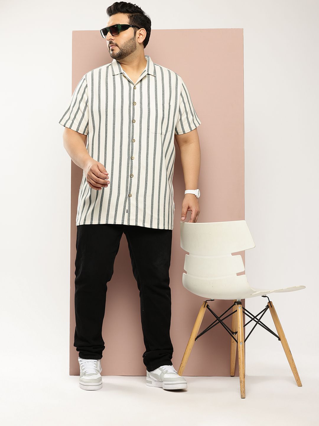 Thomas Scott Men Premium Opaque Striped Casual Shirt