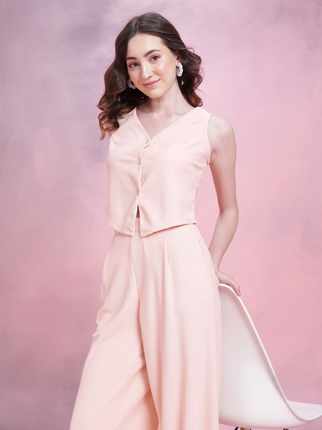 DressBerry Textured Pleated Co-Ords