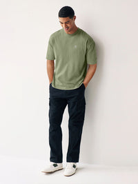 Urbano Fashion Men Solid Round Neck Cotton Oversized T-shirt