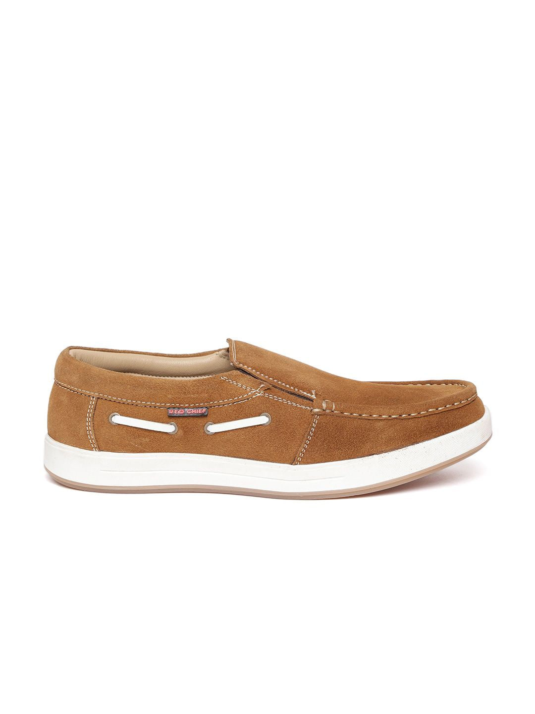 Red Chief Men Brown Suede Slip-On Sneakers
