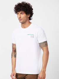 SPYKAR Typography Printed Round Neck Cotton Slim Fit T-shirt
