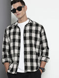The Indian Garage Co Pure Cotton Textured Checks Opaque Relaxed Fit Casual Shirt