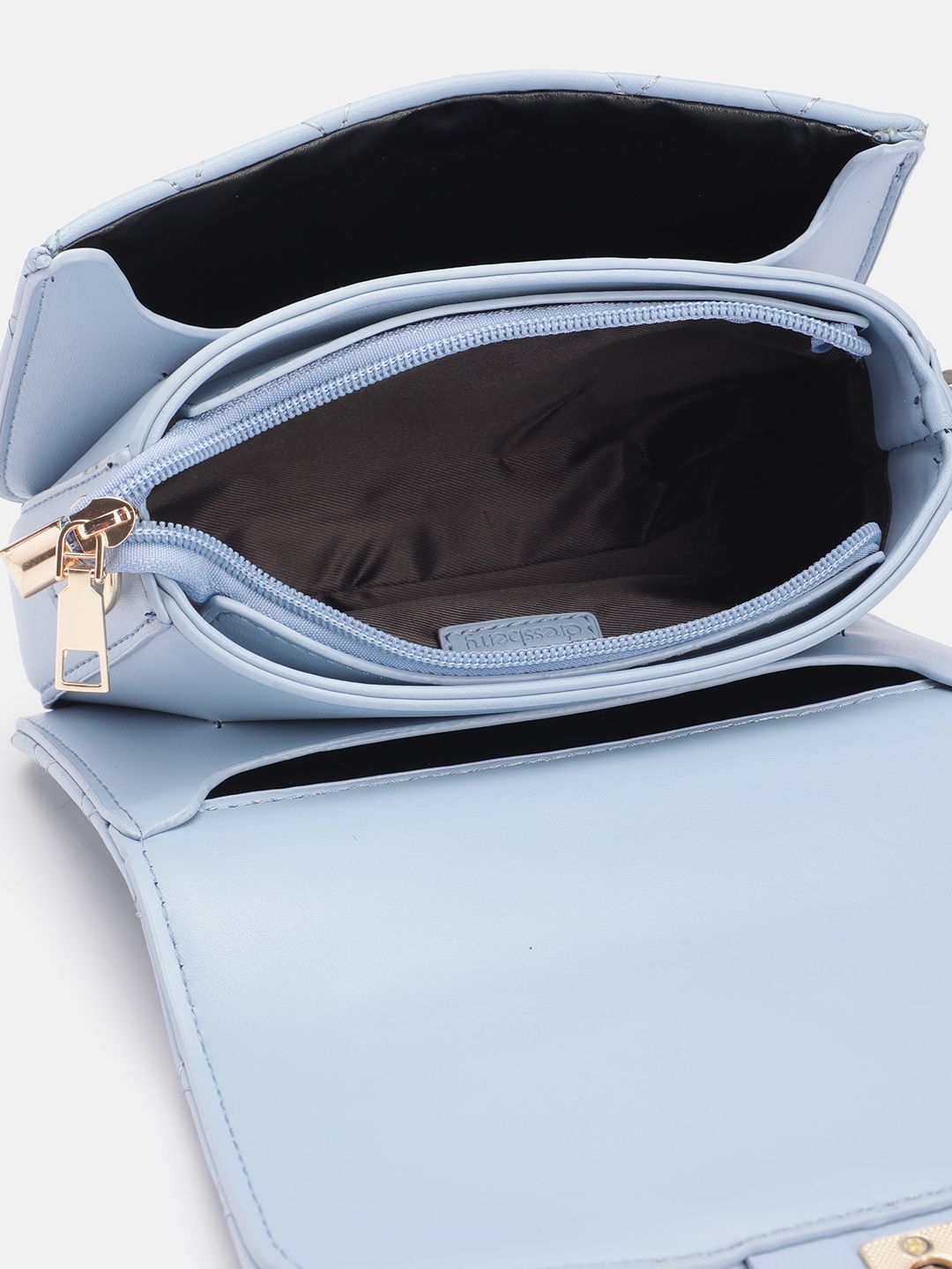 DressBerry Structured Quilted Satchel Bag