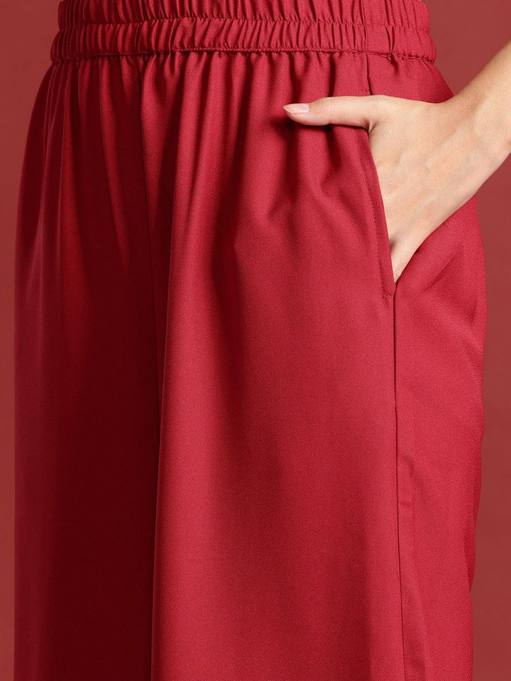 all about you Women Round Neck Flared Leg Co-Ords