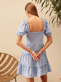 STREET 9 Striped Round Neck Schfilli A-Line Dress