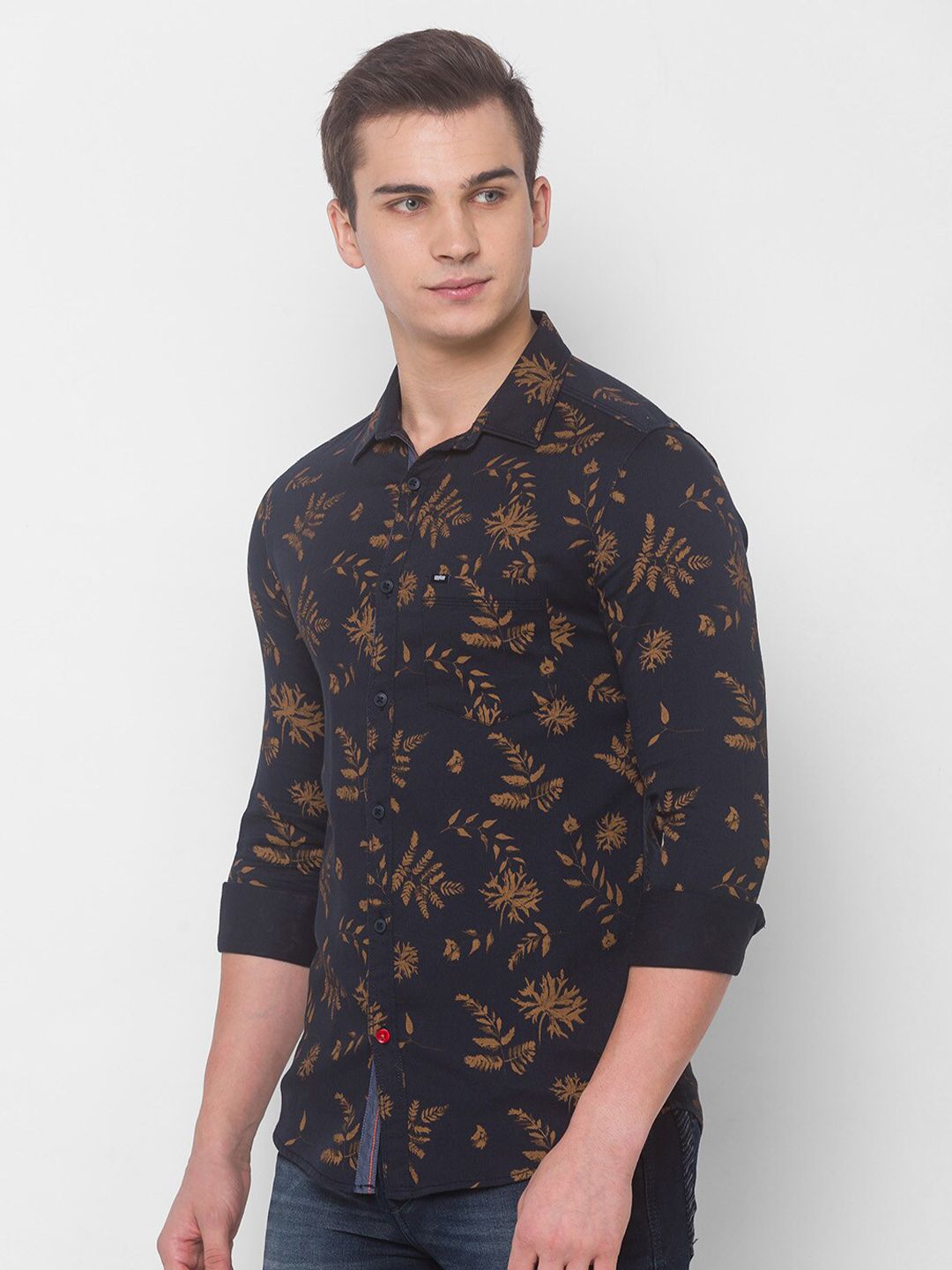 SPYKAR Men Blue Floral Printed Casual Shirt