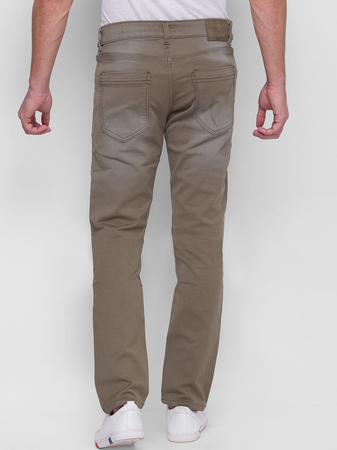 Being Human Men Olive Green Regular Fit Light Fade Jeans