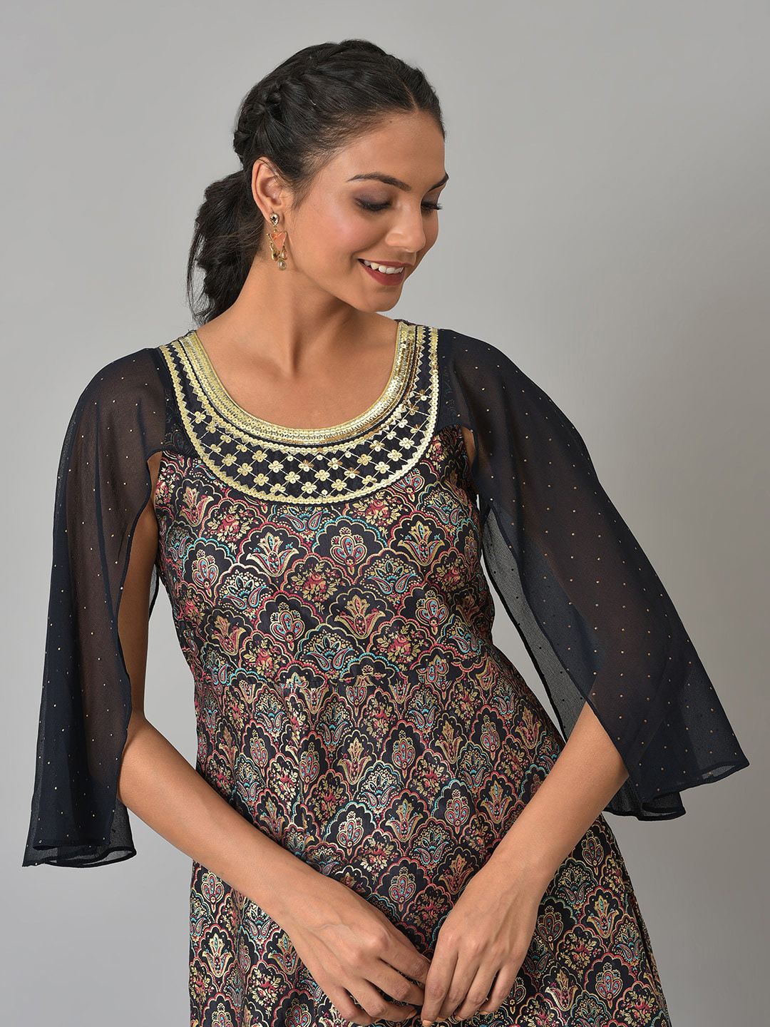 AURELIA Festive Floral Print Kurta