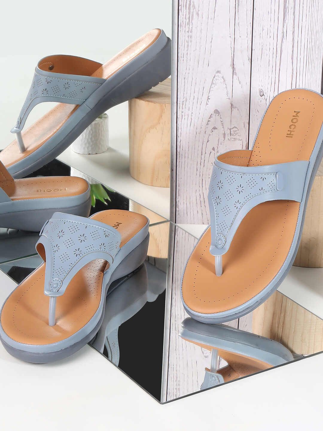 Mochi Women Blue Sandals