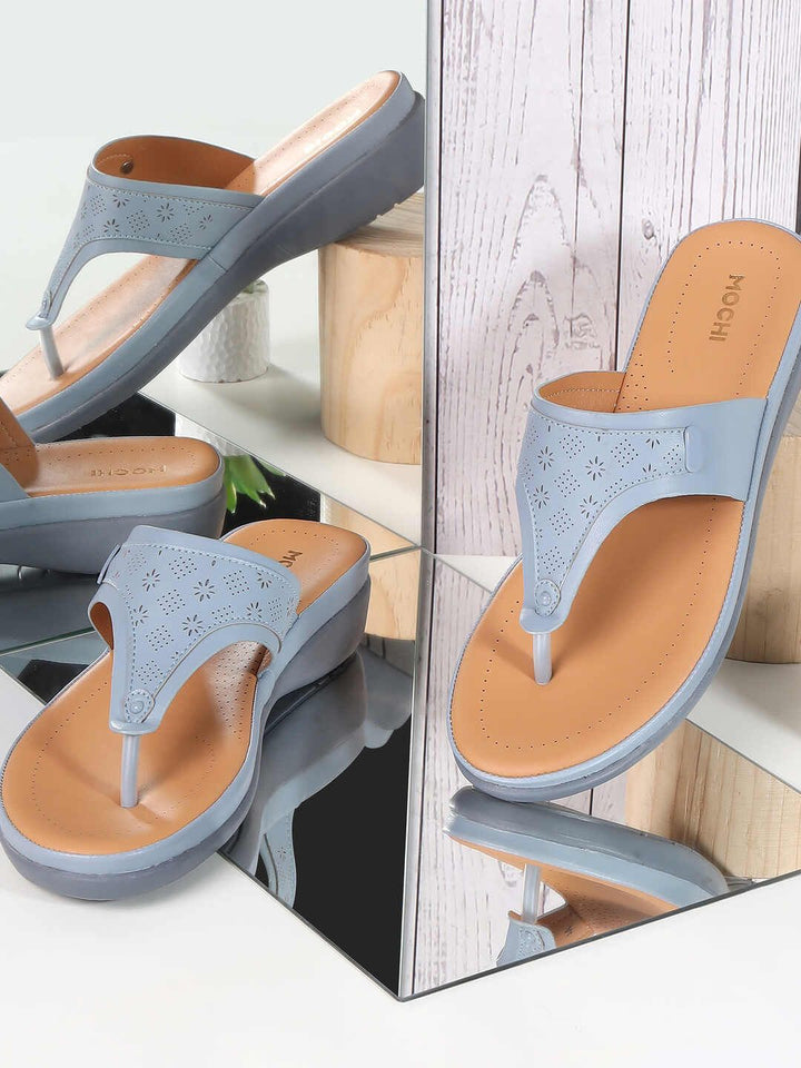 Mochi Women Blue Sandals