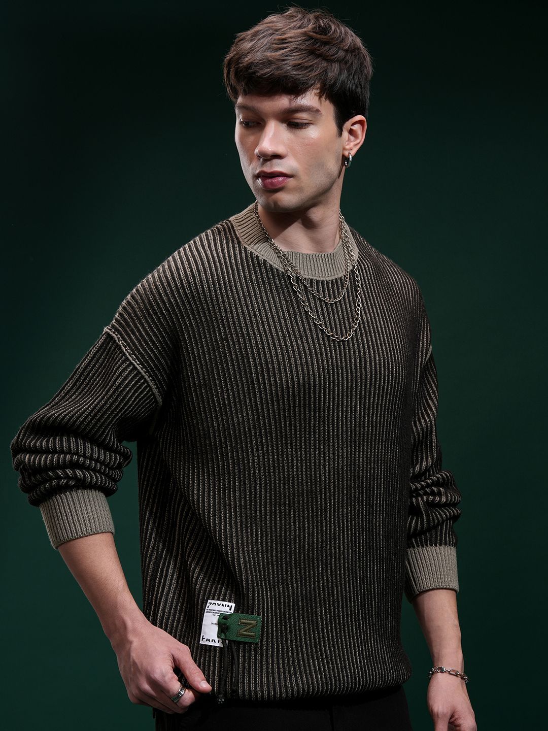 Lelaki Highlander Sweater Leher Bulat