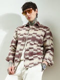 Campus Sutra Men Comfort Fit Geometric Printed Spread Collar Cotton Casual Shirt