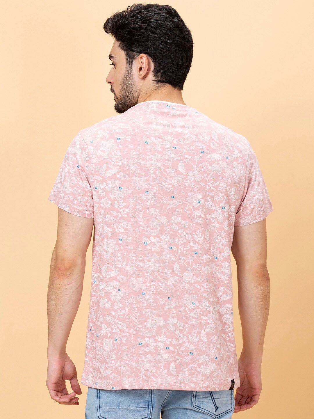 Being Human Floral Printed Henley Neck T-shirt