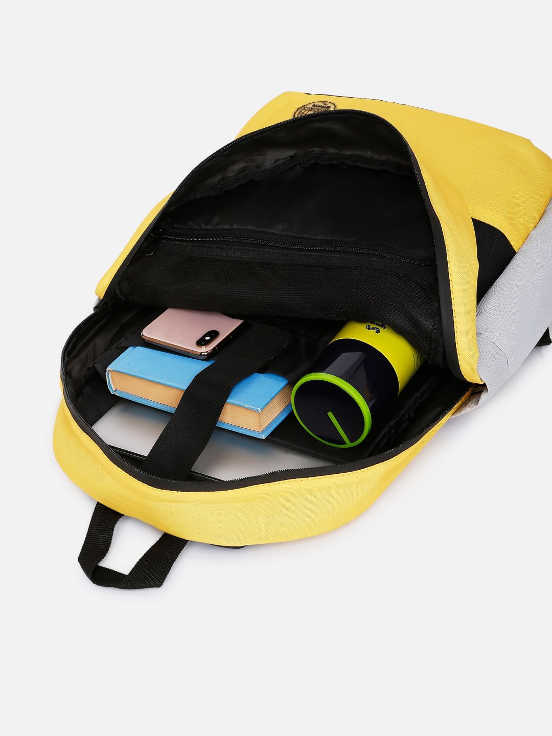 SPYKAR Men Yellow & Black Colourblocked Backpack