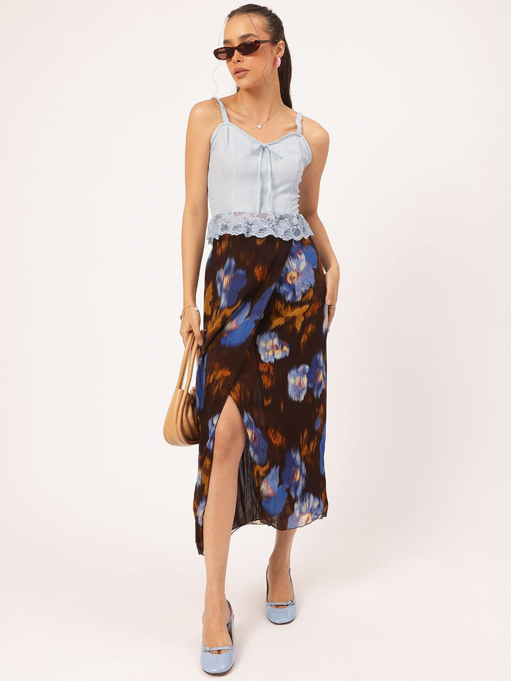 DressBerry Lace Love Tie-Up Detail Smocked Top