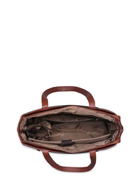 ZOUK Blue Floral Printed Structured Tote Bag