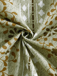 Moda Rapido X KLOTTHE Green & Brown Floral 400 TC Single Bedsheet with 1 Pillow Covers