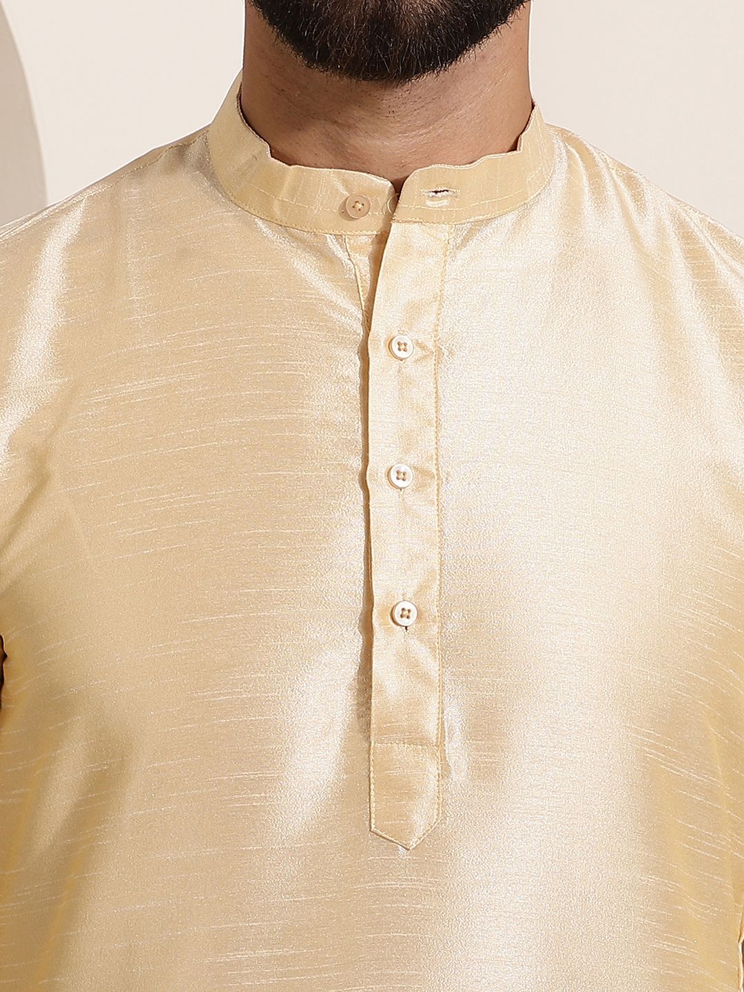 SOJANYA Mandarin Collar Regular Kurta With Churidar & Nehru Jacket