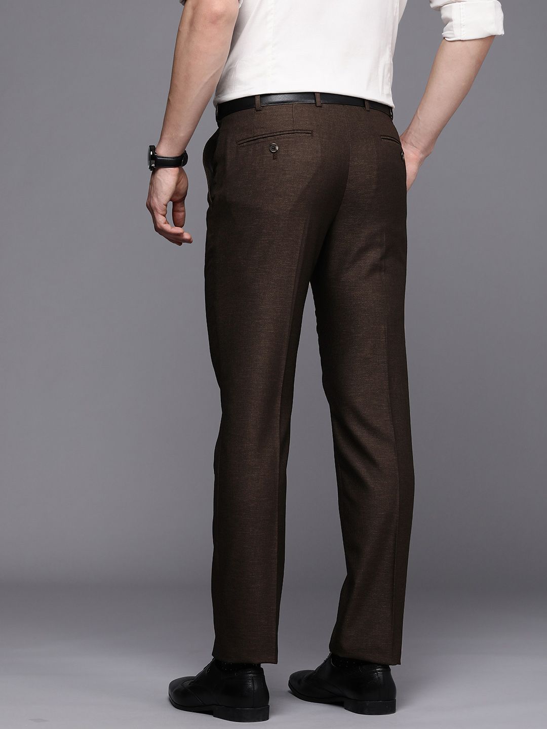 Raymond Men Slim Fit Flat Front Formal Trousers