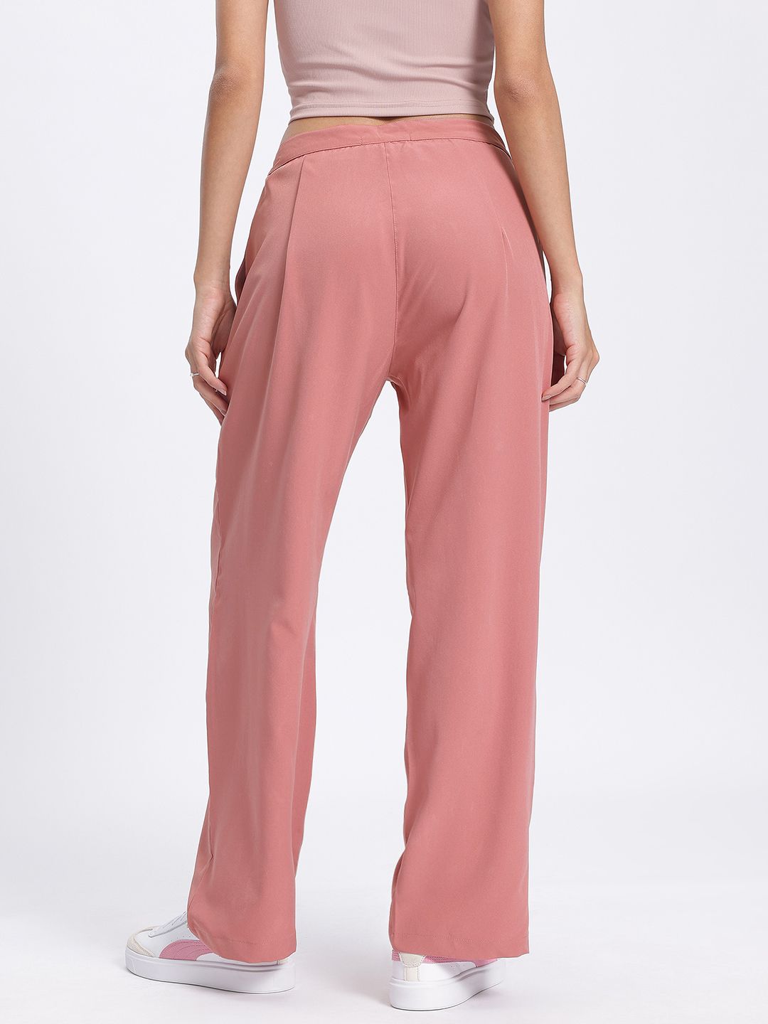 DressBerry Women Polished Pleats Regular Trouser