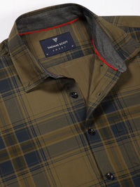 Thomas Scott Men Premium Tartan Checked Button-Down Collar Cotton Casual Shirt