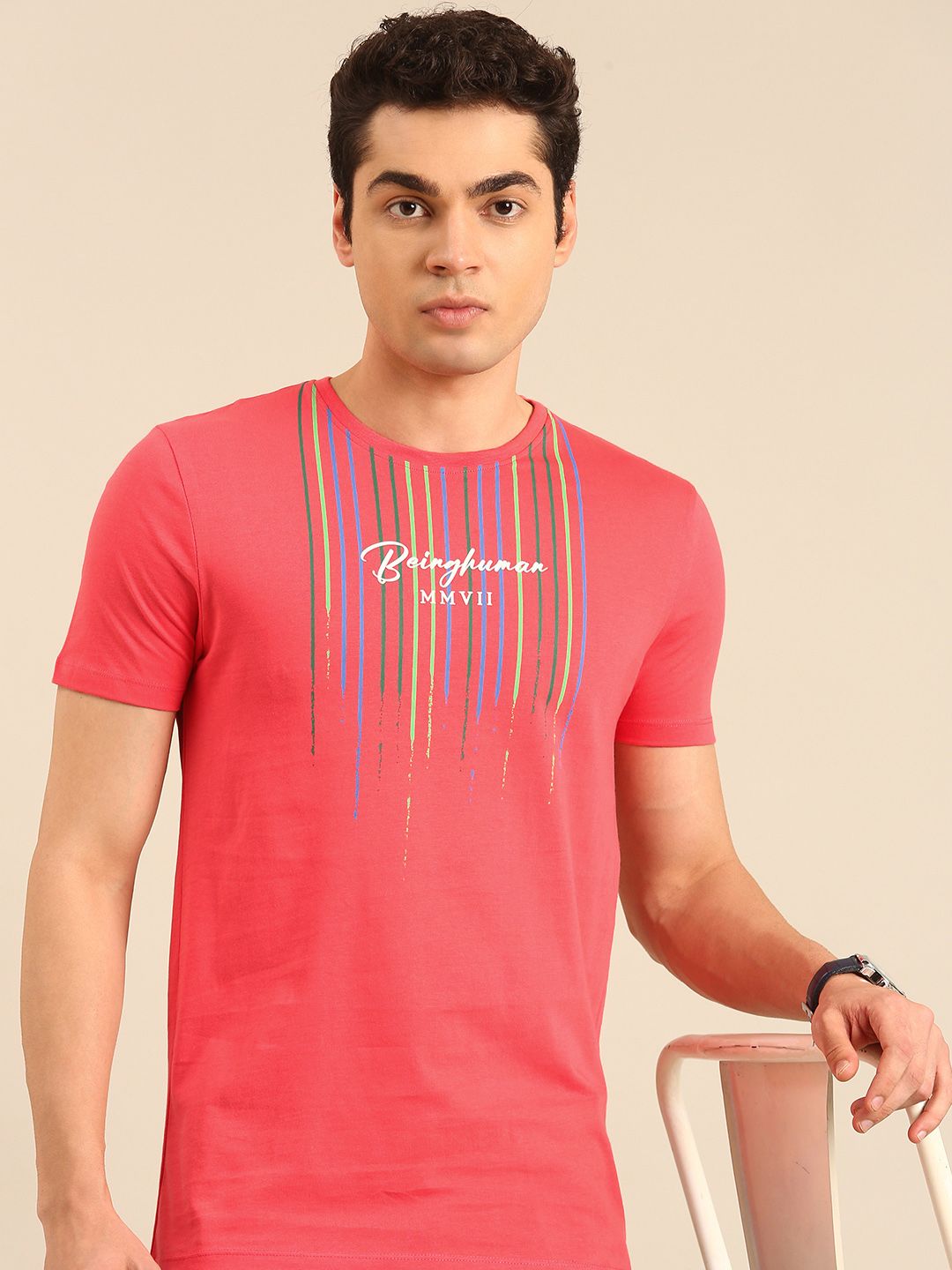 Being Human Typography Printed Pure Cotton T-shirt