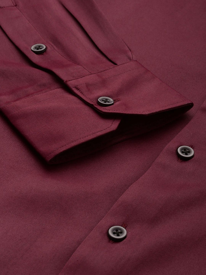 The Indian Garage Co. X Luxe Men Slim Fit Mandarin Collar Formal Shirt