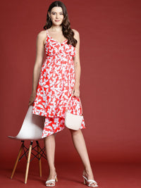 all about you Floral Print Asymmetric Wrap Dress
