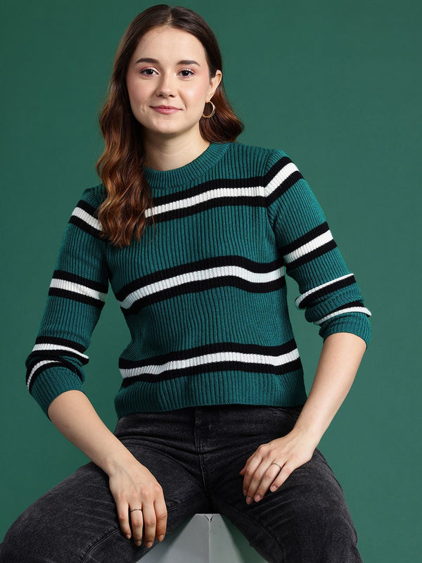 DressBerry Acrylic Striped Pullover
