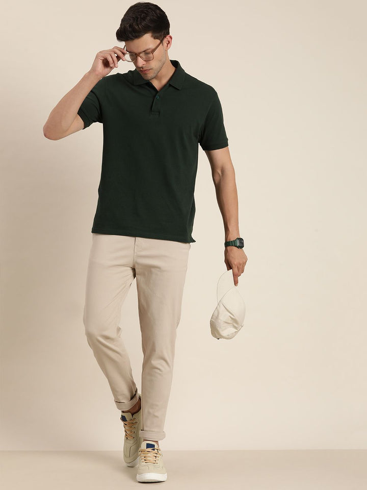 DILLINGER Men Solid Ankle-Length Chinos Trousers