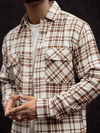 Powerlook Men Spread Collar Tartan Checked Cotton Casual Shirt