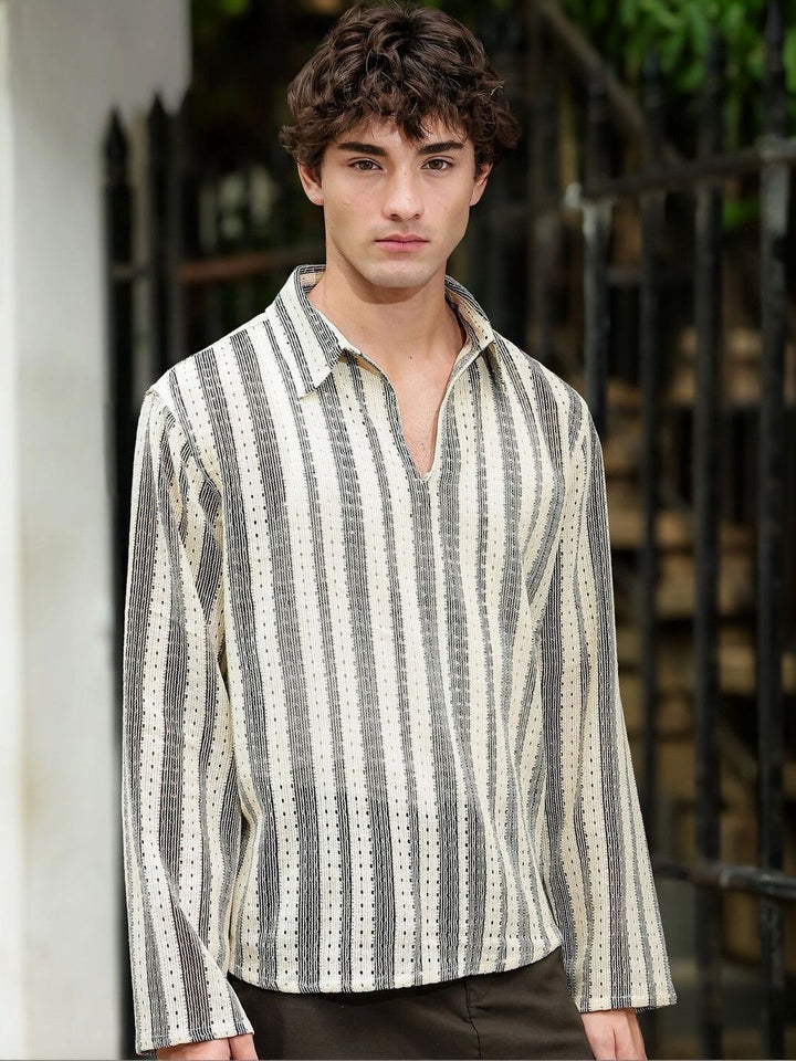 Eszett Men Classic Striped Casual Shirt