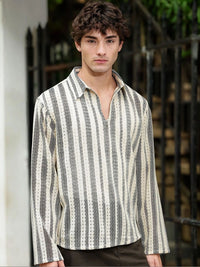 Eszett Men Classic Striped Casual Shirt