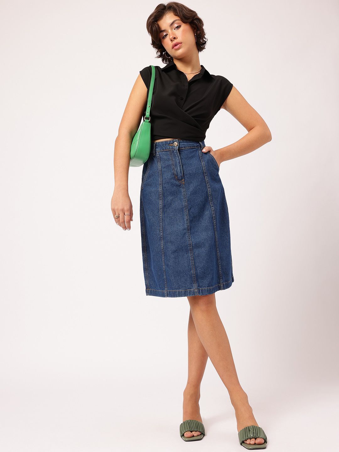 DressBerry Sleeveless Shirt Style Wrap Top