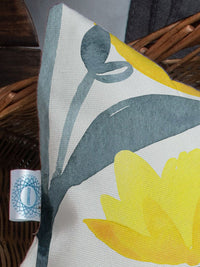 STITCHNEST Yellow & White Set of 5 Geometric Square Cushion Covers