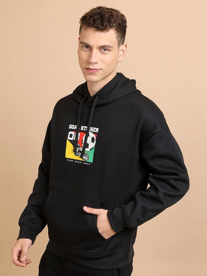 HIGHLANDER Graphic Printed Hooded Oversized Sweatshirt