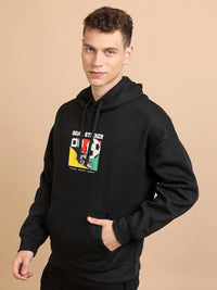 HIGHLANDER Graphic Printed Hooded Oversized Sweatshirt