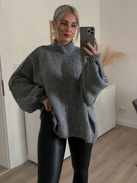 semua tentang anda wanita pullover tinggi leher tinggi