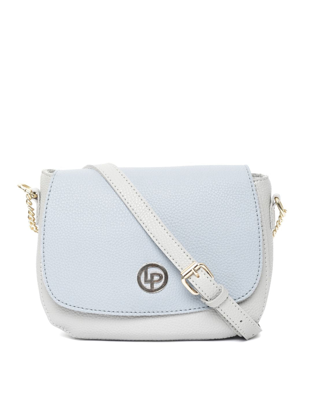 Lino Perros Grey & Blue Colourblocked Sling Bag