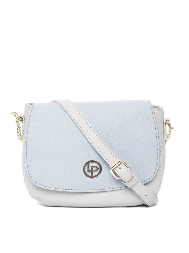 Lino Perros Grey & Blue Colourblocked Sling Bag