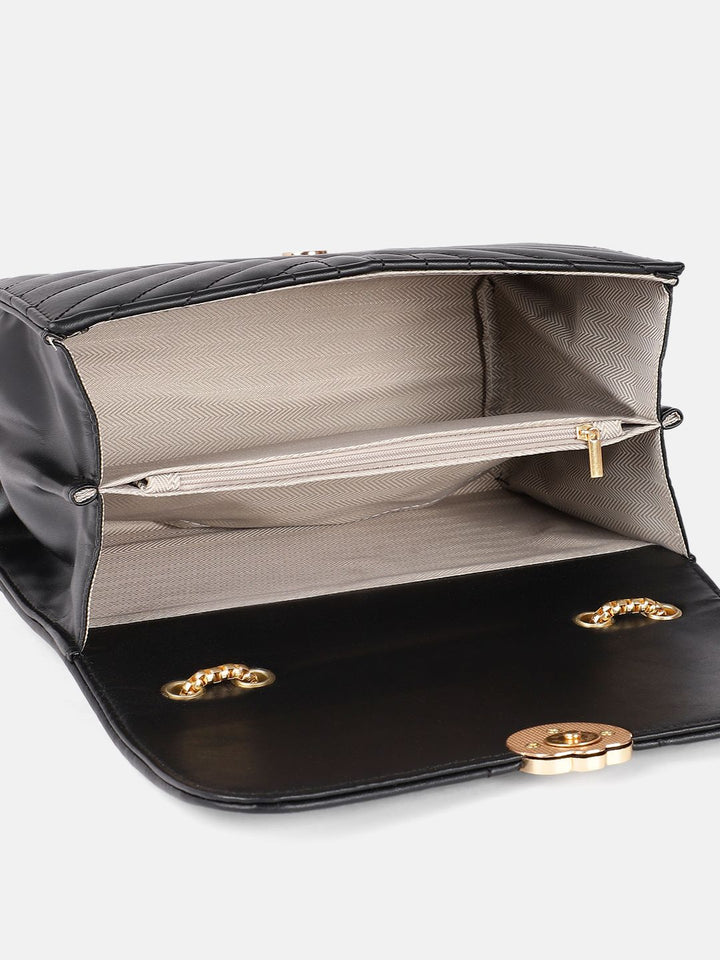 DressBerry Quilted Structured Shoulder Bag