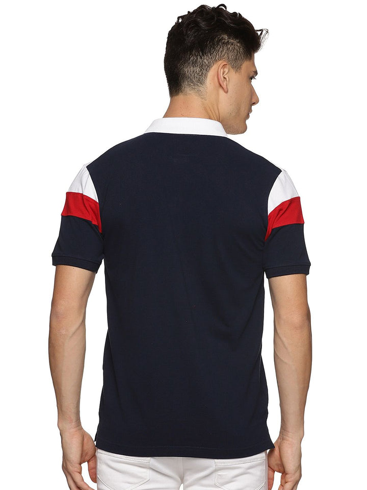 ADRO Colourblocked Cotton Polo Collar T-shirt