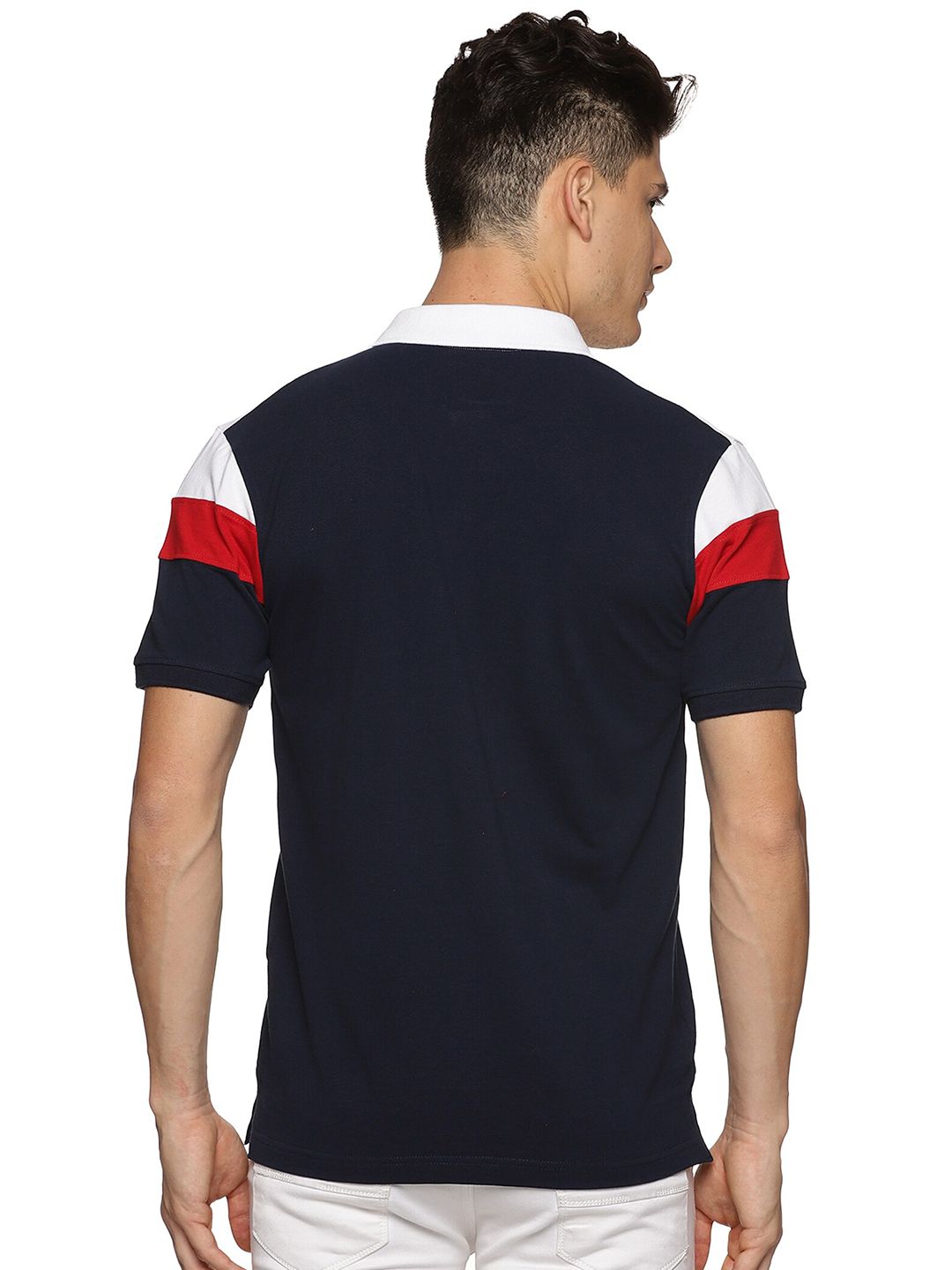 ADRO Colourblocked Cotton Polo Collar T-shirt