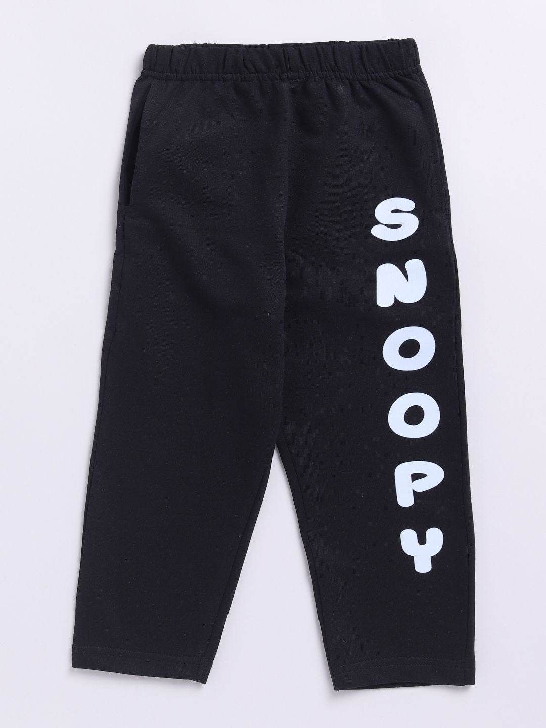 Happy Faces Boys Snoopy Printed Pure Cotton T-shirt with Trousers