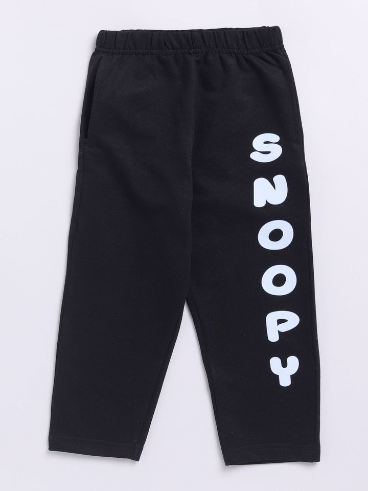 Happy Faces Boys Snoopy Printed Pure Cotton T-shirt with Trousers